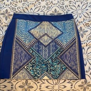 H&M blue paisley mini skirt